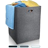 Fit Guru Wäschekorb Grau XXL edler Wäschesammler aus hochwertigem Filz große und universell einsetzbare Wäschetonne Aufbewahrungskorb groß 120L Filzkorb Kaminholz Wäschekorb Kinderzimmer