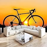 Fototapete Fahrrad Tapete 200 x 140 cm (WxH) Fototapeten Schlafzimmer Wohnzimmer Moderne 3D Effekt Wandtapete Fahrrad Vliestapete Wand Dekoration Poster Foto Tapeten q2560