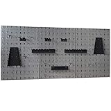 GERMANIA Lochwand für Werkzeuge - 3-teilig mit 16-teiligem Hakensortiment - 120 x 57cm - Werkzeugwand aus Metall - Halterung für Werkzeuge, Lochwand für Werkstatt
