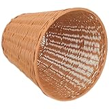 Cabilock Geflochtener Rattan Mülleimer Aufbewahrungskorb Haushaltspapierkorb Rustikaler Korb für Wohnzimmer Küche Vielseitig Verwendbar