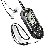 Mini Radio Tragbare FM mit digitaler LCD-Digitalanzeige, Kopfhörer, Pocket-Walkman-Radio mit Voreinstellung, zum Joggen, Gehen, Reisen