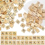 Oulesvte 100 Stück Scrabble buchstaben holz a bis Z Puzzle, Holz Fliesen mit Ziffern, Holz Buchstabe Fliesen zum Spielen, für Kindererziehung, Kinderspielzeug, Bastelarbeiten, Schlafzimmer Decor