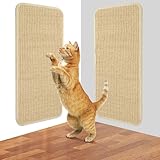 Kratzmatte Katze, 2er Pack 50x25CM Kratzbretter Katze. Sisal Teppich Katzen, verschleißfest und langlebig. Katzen Kratzbrett(Originalfarbe) kann Sofas, Türen und Möbel effektiv schützen