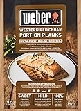 Weber Zendernholz Räucherbretter - Klein (11 x 15cm), 4er Pack, süßes, mildes Aroma, ideal für Käse, Gemüse, Fisch und Geflügel, aus natürlichen Holzarten (17832), holz