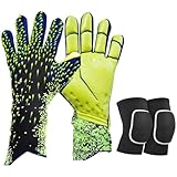 ChicSolis Torwarthandschuhe Kinder & Jugendliche mit Knieschoner: Junior Unisex Fußball Torwarthandschuhe Erwach Fußballhandschuhe - Tragbarkeit & Super Halt