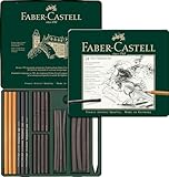 Faber-Castell 112978 112978-Pitt Kohle Set im Metalletui, 24-teilig, Einheitsgröße