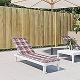 ShGaxin Liegestuhl-Auflage Rotes Karomuster (75+105) x50x3 cm, Hollywoodschaukel Auflage, Sonnenliege Auflage, Gartenliege Auflage, Liegenauflage, Deckchair Auflagen