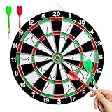 Dartscheibe Set,inkl.Dartpfeile Metallspitze, Sisal Steeldartscheibe Kork Dart, Wandhalterung（12 Zoll）