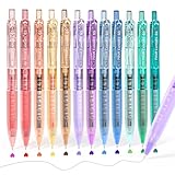 Four Candies 12er-Pack 0,5 mm schnell trocknendes, einziehbares Gelschreiber, niedliche, transparente, mehrfarbige Stifte mit feiner Spitze, komfortabler Griff, 12 Tintenfarben, Zeichnen Schule