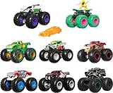 Hot Wheels Monster Trucks, abgefahrene Die-Cast-Fahrzeugen im Maßstab 1:64, mit riesigen Rädern und Bonus-Accessoire, Sammelspaß für ultimative Crashs, Design kann variieren, FYJ44