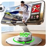 LISEN 360° Drehbarer Handy ständer Klappbar für Tisch, Handyhalterung Schreibtisch Silber Handyhalter Tisch Kompatibel mit iPhone 16-11 Samsung Galaxy Alle 4-8 Zoll Mobile Stand,Office Desk Gadgets