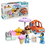 LEGO DUPLO Bluey: Ausflug zur Eisdiele mit Bluey - Lernspielzeug für Kleinkinder - Mit Spielzeug Auto und 2 Minifiguren - Geschenk für Mädchen & Jungen ab 2 Jahren - 10458