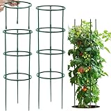 Frundoo Tomaten Rankhilfe, 180 (90 Ringe 90 Stangen) Stück Tomatenkäfig mit Verstellbarer Höhe, Blumenstütze,Ranksäule für Kletterpflanzen, Rankgitter für Tomaten, Tomatenturm, Gurken Rankhilf