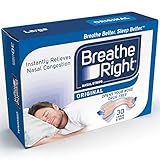 Breathe Right Nasenstreifen Original Large 30s, lindert sofort verstopfte Nase, hilft Schnarchen zu reduzieren, medikamentenfrei, Schnarchhilfe für Männer und Frauen, 30 Stück (1 Stück)