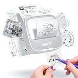 iDPRT Mini tragbare Aufkleber Drucker Thermodrucker für Studie Notizen Bilder DIY Etiketten mit 1 Rolle Aufkleber Papier, Studiennotizen, Fotos