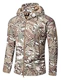 YFNT Herren Softshell-Jacke mit Fleece-Futter und Kapuze - - XX-Large