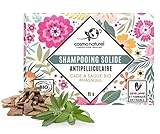 Solides Bio-Shampoo gegen Schuppen, 85 g, hergestellt in Frankreich von Laboratoires Gravier – Rhassoul Cade und Bio-Salbei gegen trockene Kopfhaut und Schuppen