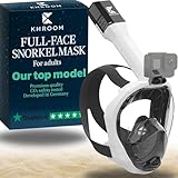 Khroom Schnorchelmaske Erwachsene Vollmaske | In Höhle der Löwen vorgestellt | Unsere Beste CO2 sichere Tauchermaske Seaview Pro zum Schnorcheln | Vollgesichtsmaske Schnorchelmaske (L/XL, Weiß)
