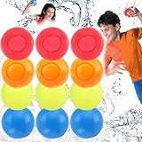 Wiederverwendbare Wasserballons, MKNZOME 12 Stück Wiederverwendbare Wasserspritzer, selbstdichtende Wasserbomben, wiederverwendbare Wasserbomben Wasserballons für Kinder, Erwachsene, Familie, Spiel