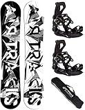 Airtracks Herren Snowboard Set Freeride Freestyle - BWF Camber Snowboard Extra Wide 171 - Softbindung Star XL - SB Bag
