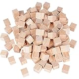 DEOMOR 100 Stück Holz Würfel 20mm Holzwürfel Blanko Deko Holz Basteln Bastelmaterial Holz Quadrat Würfel Natur Deko zum DIY Basteln Malen DIY Handwerk Dekoration