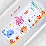 Secopad Antirutschmatte Badewanne Baby, 100x40 cm Badewannenmatte rutschfest Kinder, Badematte Kinder Badewanne oder Dusche - 100% BPA frei & Maschinenwaschbar