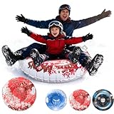 Aufblasbare Schlitten Donut, panemy Aufblasbare Schneereifen, Snow Tube Reifen, Aufblasbare Schlitten (Rot Weiß)