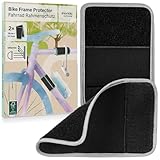 Fahrrad Rahmenschutz mit Reflektoren : 2x Rahmenschutz Fahrrad in 18 x 12.5cm mit Klett aus Neopren – Rahmenschutzfolie Fahrrad – Rahmenschutz Fahrradträger Zubehör – Lackschutzfolie Fahrrad – Inovida