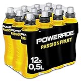 Powerade Sports Passionfruit - isotonisches und kalorienarmes Sport Getränk mit Passionsfrucht-Geschmack - mit Elektrolyten - Iso Drink in stylischen Einweg Flaschen (12 x 500 ml)