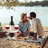 Ruiqas Outdoor Tisch Holz Klapptisch Stab Kelch Flasche für Hinterhof Strand 0 Holz Tisch Gläser Kelch Flaschentisch Holztisch für Hinterhof Camping Strand Holz Gläser Flasche Outdoor Tisch