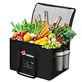 Waflyer Kühltasche, Wiederverwendbare Faltbar Einkaufstasche, Groß Picknicktasche, Robuste Isoliertasche, Thermotasche für Camping BBQ Reisen Auto Lebensmitteltransport