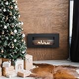 KRATKI Biokamin Delta Flat mit Verglasung | 400 x 900 cm | 0,4 L Behälter | Schwarz | Wandkamin | Ideal für Zuhause, Wohnzimmer oder Schlafzimmer | TÜV geprüft