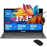 TECLAST F17Plus Laptop 17,3 Zoll, Intel N95 bis zu 3,40 GHz Notebook, 16GB DDR4+512GB SSD Laptop Computer, Hintergrundbeleuchtung Tastatur, 6000mAh, Inklusive Maus, WiFi 5/BT5.0/Type C/USB3.0 * 3