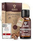 Heldengrün© BIO Zedernholzöl [100% NATURREIN] - Zedernöl Bio aus nachhaltigem Himalaya Zeder - Echter Zedernholz Duft - Ätherische Öle Zedernholz