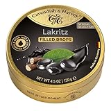 Cavendish & Harvey Lakritz Drops gefüllt 130g Dose | Special Edition | Gefüllte Lakritzbonbons | Vegan, Halal, Koscher | 1 x 130g