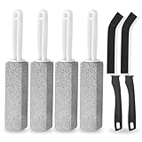 Cleaning Block WC, 4 Stück Bimsstein Toilettenreiniger und 2 Stück Fugenbürste Reinigungsstein Toilettenbürste mit Griffe Reinigungsbürste für Badezimmer Toiletten Küchen Schwimmbäder