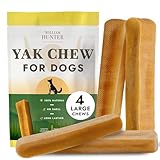 William Hunter Himalaya Yak Kausnacks – Natürliche Kaukäse für Hunde – Lang anhaltende käseknochen Hund – 100% natürliche, eiweißreiche Zahnpflege-Snacks für Hunde & Starke Kauer (4 große Kausnack)