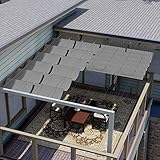 SpeeSy Einziehbares Sonnensegel mit Wellenabdeckung, Sonnenschutzrollo zum Aufschieben auf Draht, Ersatz-Schattenrollo für den Außenbereich, Rasen, Garten, Pergola, Hinterhof (Farbe: Dunkelgrau, SI