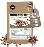 Edelmond Geröstete Kakaobohnen FAIR TRADE & Cadmium Anlalysiert / 750 g frische Bio Röstung / Edelmond AAA Edelkakao