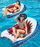 Popolic Luftmatratze Pool - Floating Schwimmring Erwachsene, Schwimmsessel, Luftmatratze Wasser Erwachsene - Aufblasbare Tragbare Wasserhängematte, Sommergeschenk Wasserspielzeug für Männer Frauen