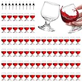 SUN GKOTTA Mini-Schnapsgläser, 70 Stück, mit 10 Ausgießern, 50 ml, niedliches und klares Snifter-Glas-Set für Cognac, Bourbon, Wein, Tequila, Ports, Wodka, Whiskey, Sherry, Party, Bar