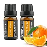 2 Stück Orangenöl Reines und Natürlich Orangenöl Natürliches Ätherisches Bio-Süßorangenöl Frisches Ätherisches Öl Orange Ideal für Aromatherapie,Massage und Naturkosmetik (10ML)