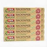 FRIO - 120 Blatt Natürliches Backpapier 33x38 cm (Set mit 6 Packungen à 20), Antihaftbeschichtet, für Mikrowelle und Aufbewahrung - Gebrauchsfertig, für Pizzen und Backbleche