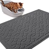 Yimobra Katzenstreu Matte, 90 x 60 cm, Wasserdichte Katzenklomatte Rutschfest Katzenklo Unterleger Matte, Einfache Reinigung Katzenklo Vorleger, Dunkelgrau
