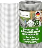 TTL GARDEN 1m x 5m Drahtgitter feinmaschig rostfrei verzinkt 6,3mm Masche 0,55 mm Draht Stärke - auf Rolle Maschendraht Volierendraht Hasendraht Wühlmausgitter 5m x 1m breit 6,3 mm Maschenweite