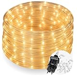 CozyHome Lichterschlauch aussen 200 LED - 8 Modi & Timer - 12m mit Stecker Strombetrieben Warmweiß I Lichtschlauch außen Schlauchlichterkette für outdoor 10m Leuchtschlauch Lichterkette Lichtschläuche