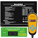 WADEO Heizmatte für Pflanzen 60 x 42 cm, Sämlinge Heizmatte Wärmematte mit Thermostat 5°C bis 45°C, Anzuchtmatte Gewächshaus Wärmematte für Setzlingskeimung, Sämling Germination, Terrarium