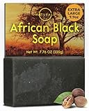 O Naturals Afrikanische Schwarze Reinigungsseife - Reich an Afrikanischer Sheabutter, Hilft bei zu Akne Neigender Haut, Natürliche Seife für Männer & Frauen, Feuchtigkeitsspendende Gesichtsseife