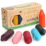 Honeysticks Wachsmalstifte aus 100 % Bienenwachs (12er-Pack) – Ungiftig Wachsmalstifte ab 1 Jahr für Kleinkinder – Natürliche Inhaltsstoffe und Lebensmittelechte Farben, Höchste Sicherheitsstandards