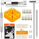 JOREST Uhrenarmband Werkzeug Set, Uhrenwerkzeug zum Einstellen und Ersetzen, Werkzeug mit Benutzerhandbuch, Stiftausdrücker, 20PCS Federstange, 13PCS Ersatznadel